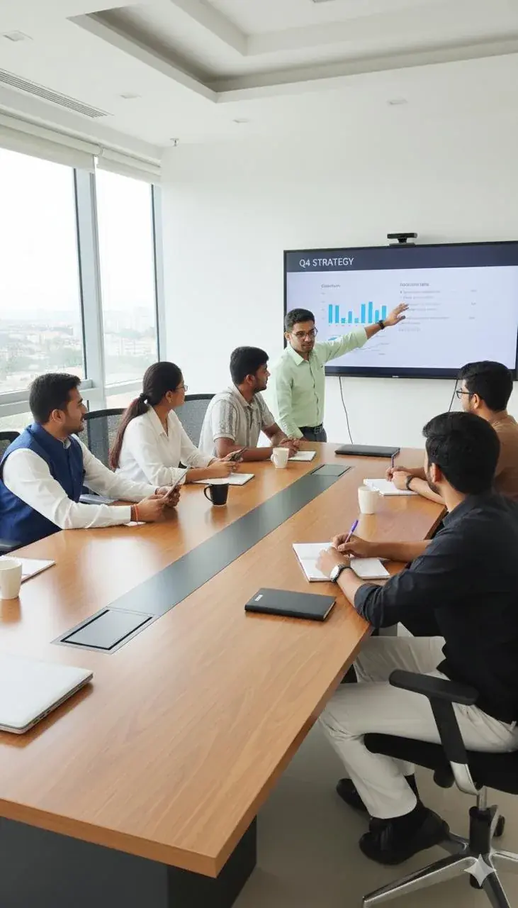 The Anix Industries team in a planning meeting