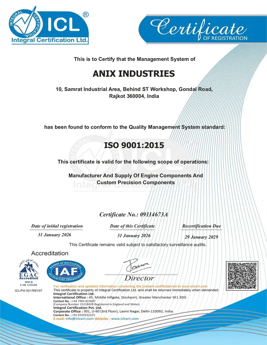 Anix Industries company registration certificate