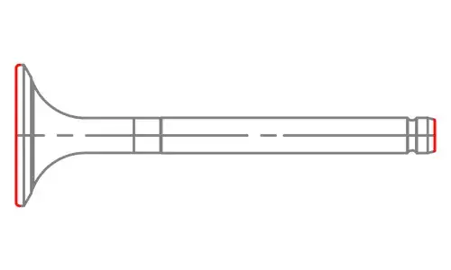 Engine valve overall length diagram
